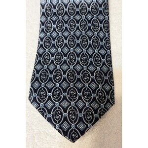 COMO HOUSE Italy  Mens 100% Blue Silk Tie Luxury Classic Necktie 58"
